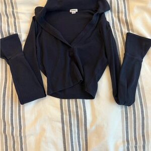 Garage Blue Cardigan Sweater V-Neck Long Sleeve